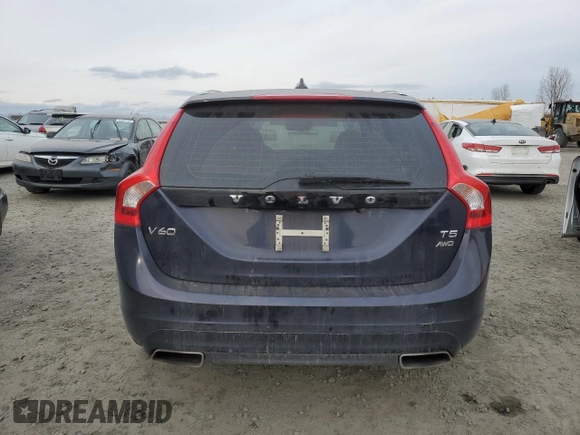 2016 Volvo V60 T5 Premier with VIN YV1612SK4G1309924, listed as a Copart auction lot 43135545 with 95,915 mi miles and Salvage Title. Bid and sale history available at carsss.com. Image 6.