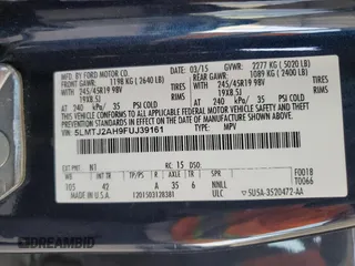 2015 Lincoln MKC with VIN 5LMTJ2AH9FUJ39161, listed as a Copart auction lot 53650815 with 152,528 mi miles and Clean Title. Bid and sale history available at DreamBid. Image 13.
