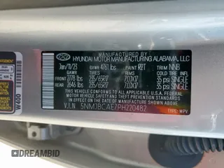 2023 Hyundai Tucson SEL with VIN 5NMJBCAE7PH220482, listed as a Copart auction lot 61783325 with 35,764 mi miles and Salvage title. Bid and sale history available at DreamBid. Image 13.