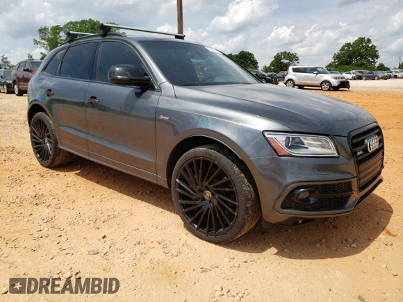 2017 Audi SQ5 Premium Plus with VIN WA1CCAFP5HA009940, listed as a Copart auction lot 55083185 with 106,962 mi miles and Salvage title. Bid and sale history available at DreamBid. Image 4.