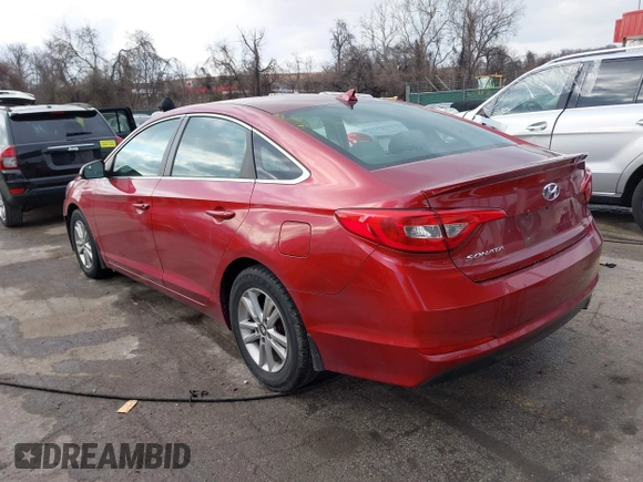 2016 Hyundai Sonata SE with VIN 5NPE24AF9GH414904, listed as a IAAI auction lot 41633415 with 107,778 mi miles and . Bid and sale history available at carsss.com. Image 3.
