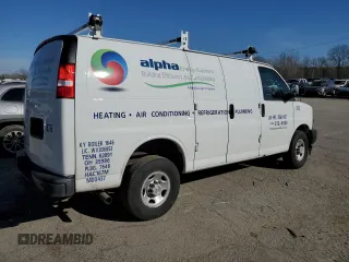 2023 Chevrolet Express Cargo with VIN 1GCWGAFP1P1241988, listed as a Copart auction lot 43532635 with 24,646 mi miles and Salvage title. Bid and sale history available at DreamBid. Image 3.