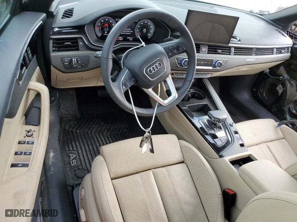 2024 Audi A5 Cabriolet S line Premium Plus with VIN WAU4AGF50RN003178, listed as a Copart auction lot 70763674 with NaN miles and Salvage Title. Bid and sale history available at carsss.com. Image 8.