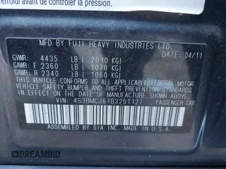 2011 Subaru Legacy Limited with VIN 4S3BMCJ61B3251127, listed as a IAAI auction lot 41167633 with 150,508 mi miles and . Bid and sale history available at DreamBid. Image 9.