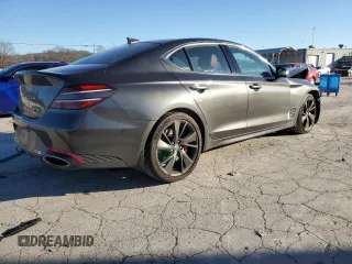 2023 Genesis G70 3.3T with VIN KMTG54TE1PU129108, listed as a Copart auction lot 89346275 with 22,457 mi miles and Salvage Title. Bid and sale history available at DreamBid. Image 3.
