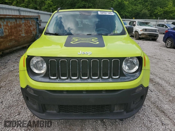 2017 Jeep Renegade Sport with VIN ZACCJBAB2HPG05598, listed as a Copart auction lot 58497165 with 74,596 mi miles and Salvage title. Bid and sale history available at DreamBid. Image 5.