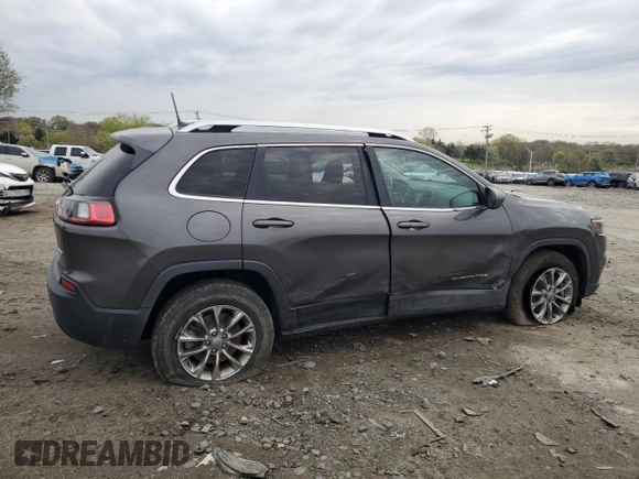 2020 Jeep Cherokee Latitude Plus with VIN 1C4PJMLB2LD594023, listed as a Copart auction lot 52951605 with 61,555 mi miles and Salvage Title. Bid and sale history available at DreamBid. Image 3.