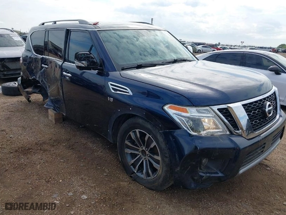 2019 Nissan Armada SL with VIN JN8AY2ND1K9088452, listed as a IAAI auction lot 40732598 with 80,256 mi miles. Bid and sale history available at carsss.com. Image 1.