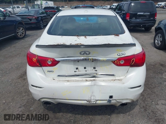 2015 Infiniti Q50 Premium with VIN JN1BV7AR5FM390985, listed as a IAAI auction lot 42641031 with 117,060 mi miles and . Bid and sale history available at DreamBid. Image 16.