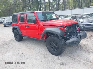 2023 Jeep Wrangler Sport z VIN 1C4HJXDGXPW576105, wystawiony jako IAAI lot #41743632 z przebiegiem 30 049 mil mil oraz . Historia ofert i sprzedaży dostępna na DreamBid. Obrazek 1.