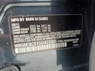 2016 BMW M6 z VIN WBS6E9C51GG437085, wystawiony jako Copart lot #78982124 z przebiegiem Nie podano mil oraz Szkody całkowita. Historia ofert i sprzedaży dostępna na DreamBid. Obrazek 13.