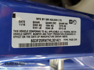 2017 Chevrolet SS with VIN 6G3F25RW7HL301421, listed as a Copart auction lot 42124595 with Not Provided miles and Salvage Title. Bid and sale history available at DreamBid. Image 13.