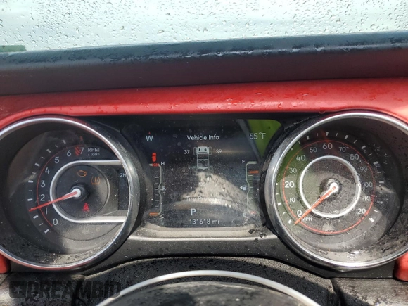 2019 Jeep Wrangler Unlimited Rubicon with VIN 1C4HJXFG3KW640345, listed as a Copart auction lot 50764465 with 131,618 mi miles and Clean title. Bid and sale history available at DreamBid. Image 9.