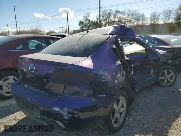 2004 Mazda 3 i with VIN JM1BK12F741158510, listed as a Copart auction lot 46554845 with Not Provided miles and Salvage Title. Bid and sale history available at DreamBid. Image 3.