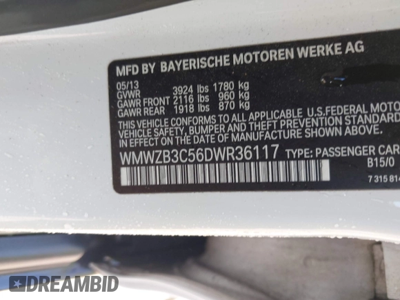 2013 MINI Countryman with VIN WMWZB3C56DWR36117, listed as a IAAI auction lot 42076676 with 168,750 mi miles and . Bid and sale history available at DreamBid. Image 9.