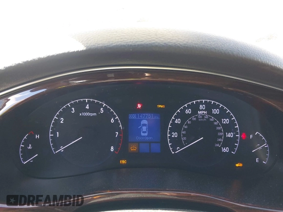 2013 Hyundai Genesis 3.8L with VIN KMHGC4DD4DU250393, listed as a IAAI auction lot 41854097 with 147,751 mi miles and . Bid and sale history available at DreamBid. Image 7.