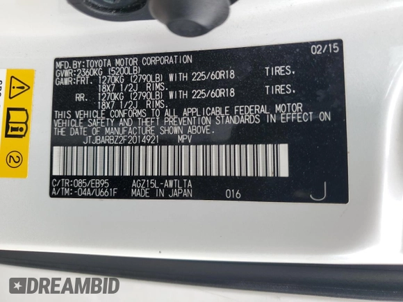 2015 Lexus NX 200t with VIN JTJBARBZ2F2014921, listed as a Copart auction lot 51118495 with 116,076 mi miles and Salvage Title. Bid and sale history available at DreamBid. Image 12.