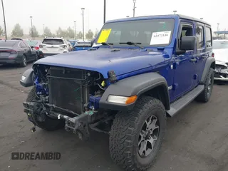 2018 Jeep Wrangler Unlimited Sport S with VIN 1C4HJXDG7JW235946, listed as a IAAI auction lot 42473146 with 37,973 mi miles and . Bid and sale history available at DreamBid. Image 2.