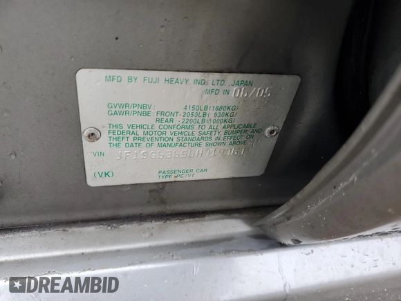 2006 Subaru Forester X with VIN JF1SG63656H719767, listed as a Copart auction lot 84813244 with 74,468 mi miles and Salvage Title. Bid and sale history available at DreamBid. Image 14.