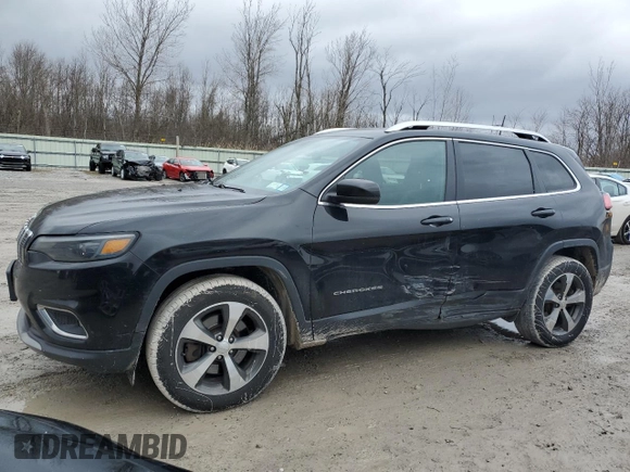 2019 Jeep Cherokee Limited with VIN 1C4PJMDX7KD268890, listed as a Copart auction lot 48292965 with 106,480 mi miles and Salvage Title. Bid and sale history available at DreamBid. Image 1.