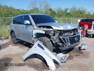 2018 Nissan Armada SL z VIN JN8AY2ND9J9050112, wystawiony jako IAAI lot #42008771 z przebiegiem 143 299 mil mil oraz . Historia ofert i sprzedaży dostępna na DreamBid. Obrazek 1.