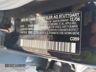 2007 Mercedes-Benz C 280 Luxury z VIN WDBRF92H57F901125, wystawiony jako IAAI lot #42680069 z przebiegiem 157 727 mil mil oraz . Historia ofert i sprzedaży dostępna na DreamBid. Obrazek 9.