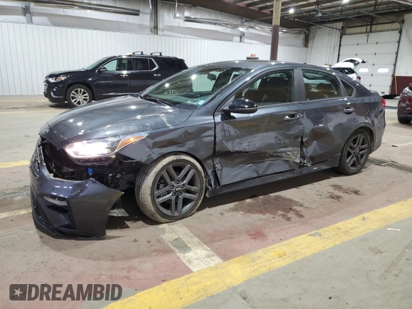 2021 Kia Forte GT-Line with VIN 3KPF34AD5ME273264, listed as a Copart auction lot 58869625 with 32,569 mi miles and Salvage title. Bid and sale history available at DreamBid. Image 1.