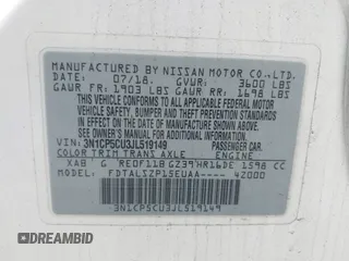 2018 Nissan Kicks SV z VIN 3N1CP5CU3JL519149, wystawiony jako IAAI lot #42459395 z przebiegiem 71 768 mil mil oraz . Historia ofert i sprzedaży dostępna na DreamBid. Obrazek 9.
