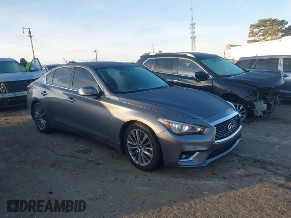 2018 Infiniti Q50 3.0t Luxe with VIN JN1EV7AR4JM432777, listed as a IAAI auction lot 41445123 with 98,621 mi miles. Bid and sale history available at carsss.com. Image 1.
