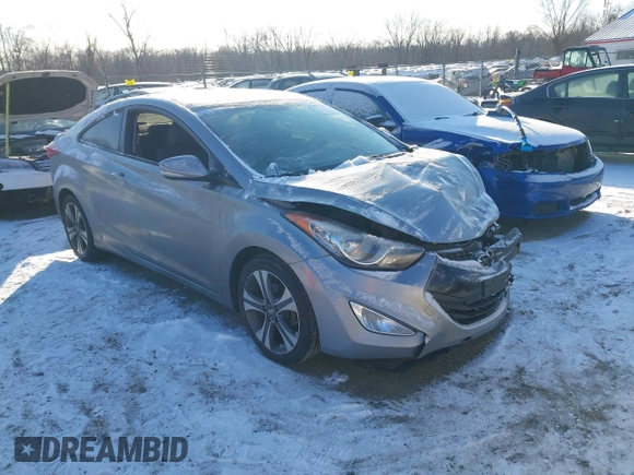 2013 Hyundai Elantra Coupe SE with VIN KMHDH6AE8DU009840, listed as a IAAI auction lot 41409231 with 176,445 mi miles. Bid and sale history available at carsss.com. Image 1.