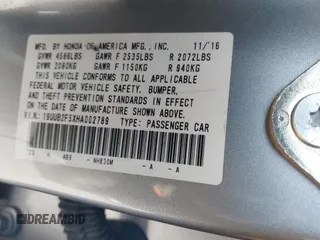 2017 Acura TLX V6 w/Technology Pkg with VIN 19UUB2F5XHA002789, listed as a IAAI auction lot 40945495 with 125,961 mi miles. Bid and sale history available at carsss.com. Image 9.