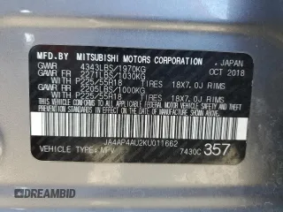 2019 Mitsubishi Outlander Sport SE 2.0 with VIN JA4AP4AU2KU011662, listed as a Copart auction lot 43871675 with 107,471 mi miles and Salvage Title. Bid and sale history available at carsss.com. Image 15.