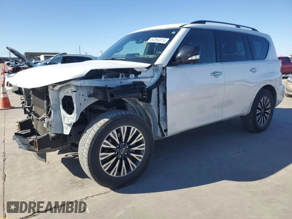 2022 Nissan Armada SL with VIN JN8AY2BA5N9392690, listed as a Copart auction lot 82864374 with 49,225 mi miles and Salvage Title. Bid and sale history available at carsss.com. Image 1.