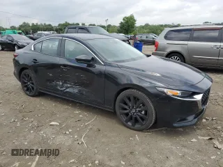 2024 Mazda 3 S Select Sport with VIN 3MZBPABM6RM403613, listed as a Copart auction lot 57187045 with 19,546 mi miles and Salvage title. Bid and sale history available at DreamBid. Image 4.
