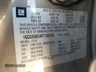 2015 Chevrolet Colorado 2WD WT with VIN 1GCGSAE34F1135194, listed as a Copart auction lot 76973794 with 148,161 mi miles and Non repairable. Bid and sale history available at DreamBid. Image 13.