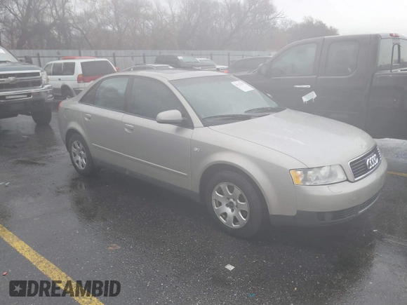 2002 Audi A4 1.8T with VIN WAULC68E22A123283, listed as a IAAI auction lot 41731385 with 185,639 mi miles. Bid and sale history available at carsss.com. Image 1.
