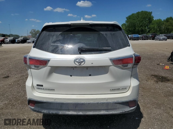 2016 Toyota Highlander Limited with VIN 5TDDKRFH2GS334499, listed as a Copart auction lot 56685955 with 100,605 mi miles and Salvage title. Bid and sale history available at DreamBid. Image 6.