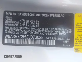2014 BMW 4 Series 428i with VIN WBA3V7C55EJ873028, listed as a IAAI auction lot 42432699 with 24,063 mi miles and . Bid and sale history available at DreamBid. Image 9.