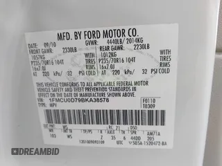 2011 Ford Escape XLT with VIN 1FMCU0D79BKA38578, listed as a IAAI auction lot 41895971 with 223,689 mi miles. Bid and sale history available at carsss.com. Image 9.