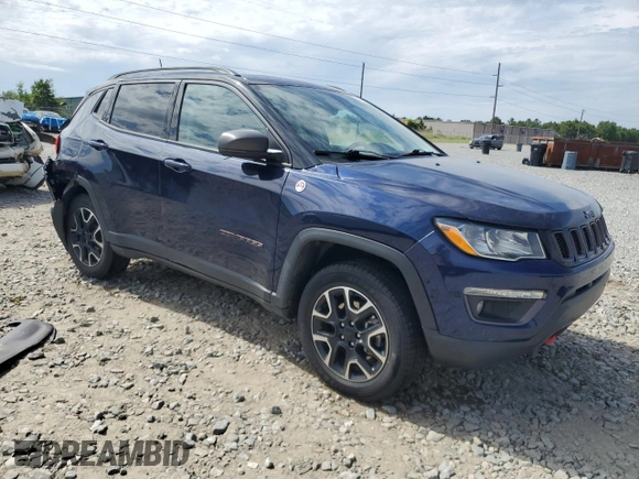 2021 Jeep Compass Trailhawk with VIN 3C4NJDDB1MT598484, listed as a Copart auction lot 55997655 with 25,257 mi miles and Salvage title. Bid and sale history available at DreamBid. Image 4.