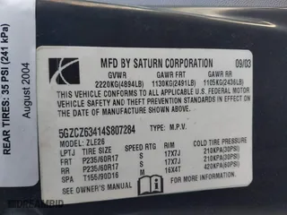 2004 Saturn VUE V6 with VIN 5GZCZ63414S807284, listed as a IAAI auction lot 41866792 with 108,989 mi miles. Bid and sale history available at carsss.com. Image 9.