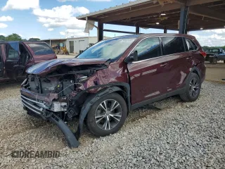 2019 Toyota Highlander LE with VIN 5TDZARFH6KS061391, listed as a Copart auction lot 59303405 with 38,037 mi miles and Salvage title. Bid and sale history available at DreamBid. Image 1.
