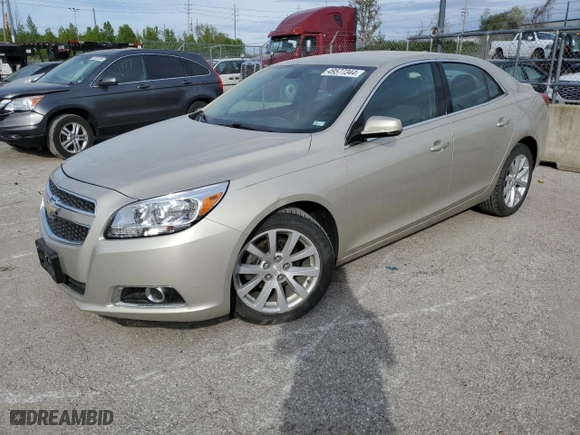2013 Chevrolet Malibu LT with VIN 1G11E5SA5DF228760, listed as a Copart auction lot 49577344 with 104,386 mi miles and Salvage Title. Bid and sale history available at carsss.com. Image 1.