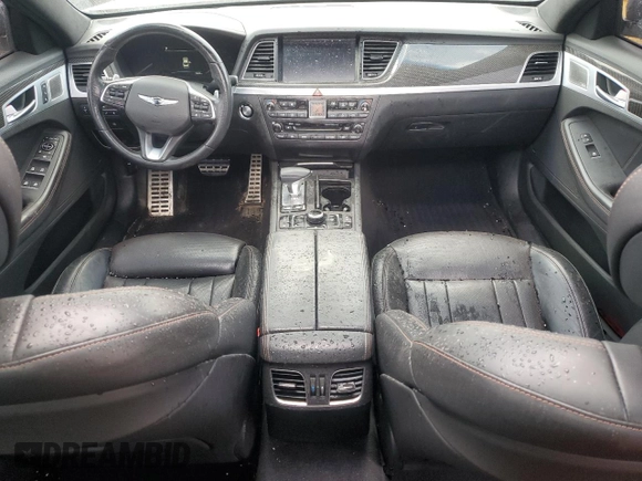 2018 Genesis G80 Sport with VIN KMHGN4JB7JU241681, listed as a Copart auction lot 49821055 with 99,833 mi miles and Salvage title. Bid and sale history available at DreamBid. Image 8.