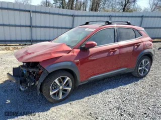 2021 Hyundai Kona Limited with VIN KM8K3CA54MU633381, listed as a Copart auction lot 46872695 with 0 mi miles and Salvage Title. Bid and sale history available at carsss.com. Image 1.