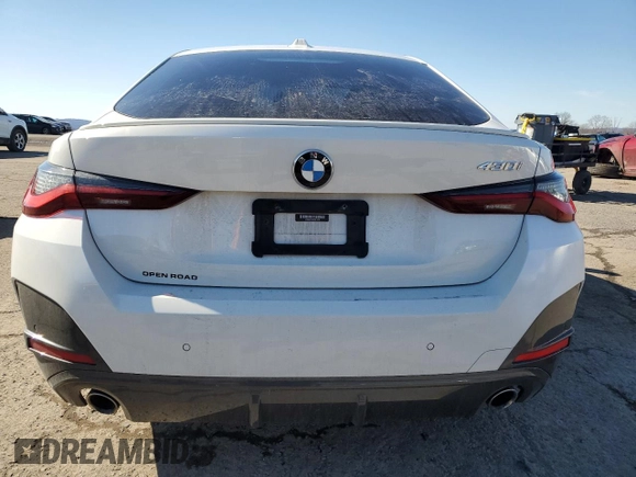 2022 BMW 4 Series 430i with VIN WBA63AV0XNFM13254, listed as a Copart auction lot 45221025 with 27,905 mi miles and Salvage title. Bid and sale history available at DreamBid. Image 6.