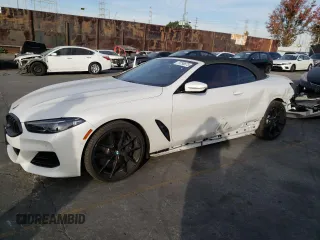 2023 BMW 8 Series 840i with VIN WBADZ2C08PCL26584, listed as a Copart auction lot 79798573 with 7,025 mi miles. Bid and sale history available at carsss.com. Image 1.