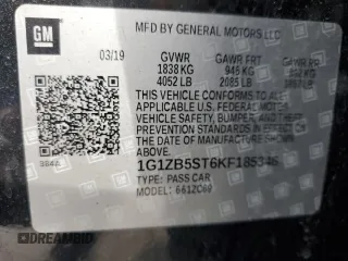 2019 Chevrolet Malibu LS with VIN 1G1ZB5ST6KF185346, listed as a Copart auction lot 50230635 with 69,146 mi miles and Salvage Title. Bid and sale history available at DreamBid. Image 14.