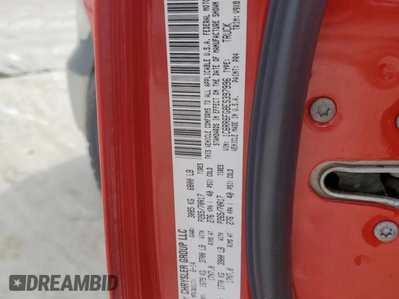 2014 Ram 1500 Tradesman with VIN 1C6RR6FG8ES397996, listed as a Copart auction lot 55181865 with 235,462 mi miles and Salvage title. Bid and sale history available at DreamBid. Image 12.