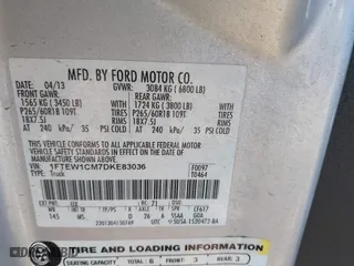 2013 Ford F-150 XL with VIN 1FTEW1CM7DKE83036, listed as a IAAI auction lot 41689787 with 232,049 mi miles. Bid and sale history available at carsss.com. Image 9.